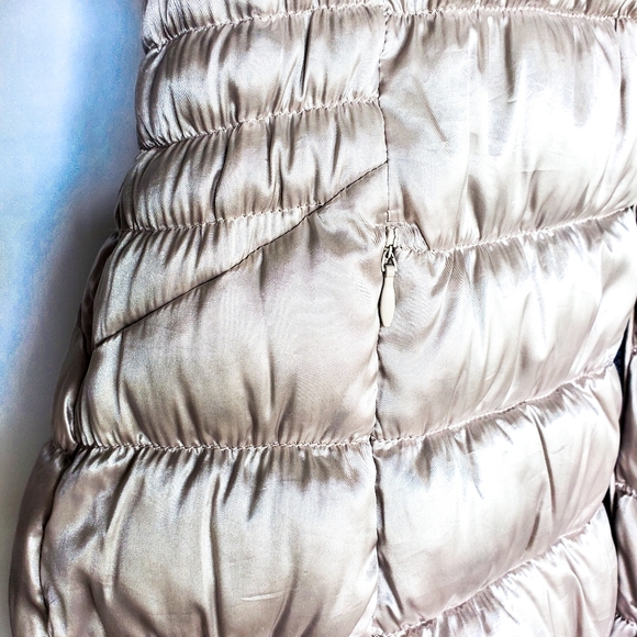 Reversible Laundry by Shelli Segal Navy Blue/White Silver Puffer Jacket - Picture 10 of 12